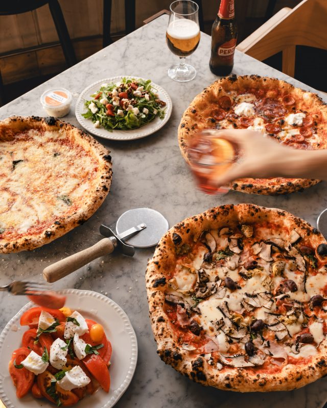 Rudy's authentic Italian pizzas, fresh salads and drinks